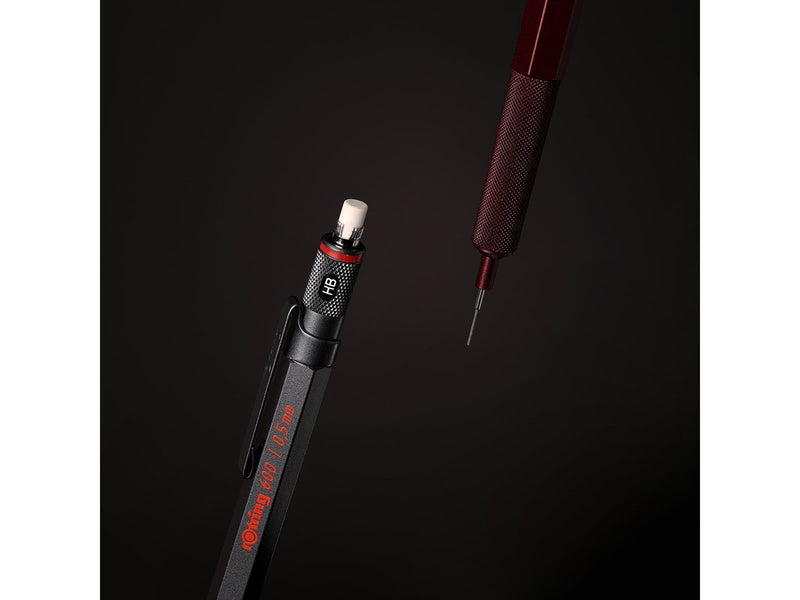 Rotring 600 Mechanical Pencil | HB Lead 0.5 mm | All-Metal Body Propelling Pencil | Dark Stone | Non-Slip Knurled Grip & Hexagon