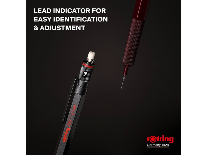 Rotring 600 Mechanical Pencil | HB Lead 0.5 mm | All-Metal Body Propelling Pencil | Chocolate Truffle | Non-Slip Knurled Grip &