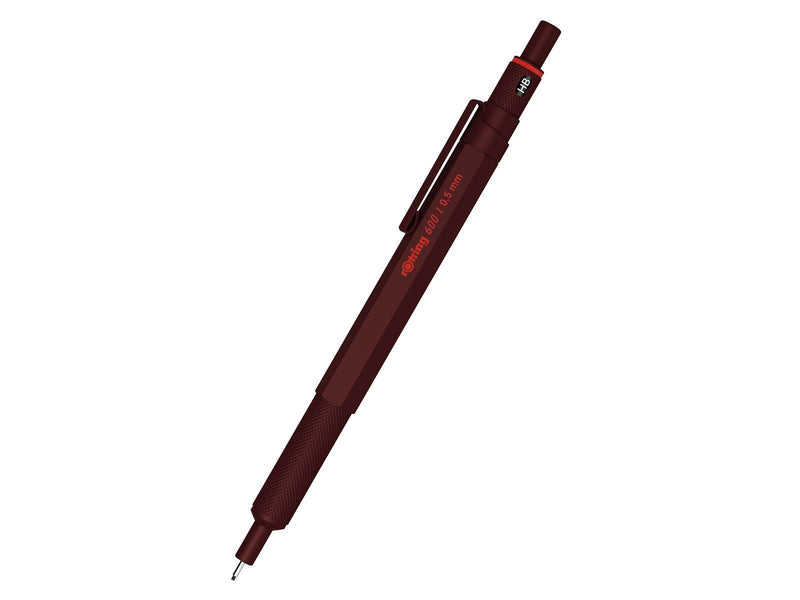 Rotring 600 Mechanical Pencil | HB Lead 0.5 mm | All-Metal Body Propelling Pencil | Chocolate Truffle | Non-Slip Knurled Grip &