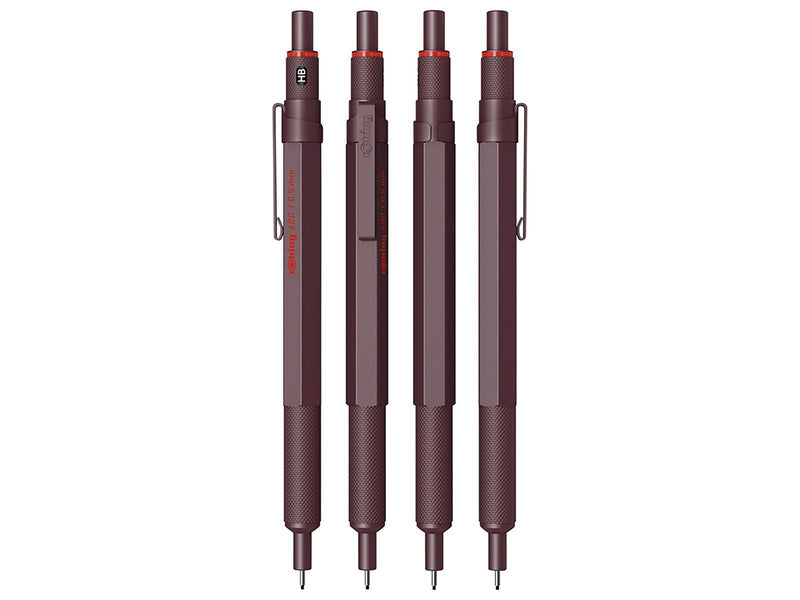 Rotring 600 Mechanical Pencil | HB Lead 0.5 mm | All-Metal Body Propelling Pencil | Chocolate Truffle | Non-Slip Knurled Grip &