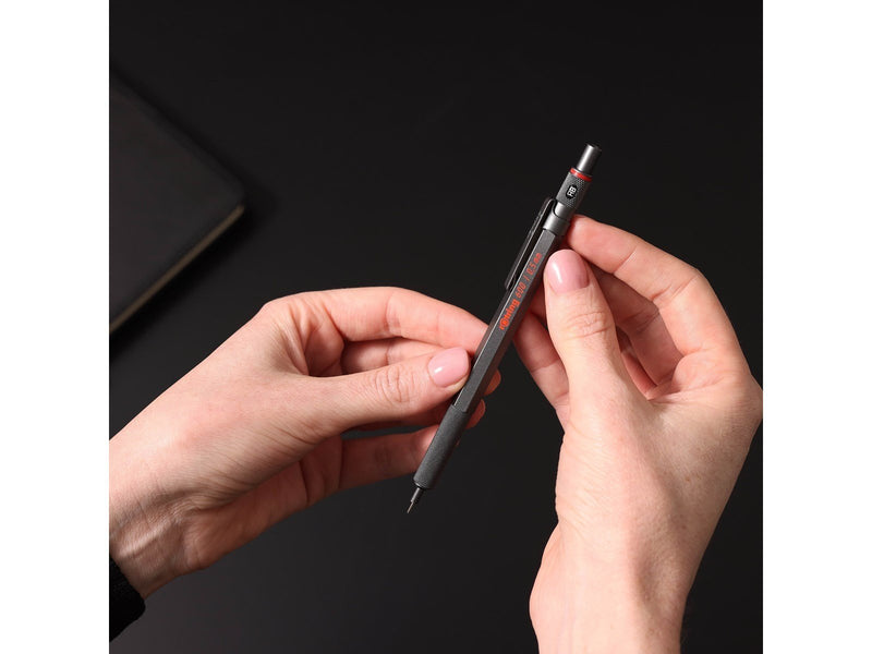 Rotring 600 Mechanical Pencil | HB Lead 0.5 mm | All-Metal Body Propelling Pencil | Chocolate Truffle | Non-Slip Knurled Grip &