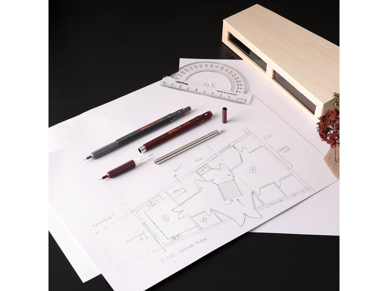 Rotring 600 Mechanical Pencil | HB Lead 0.5 mm | All-Metal Body Propelling Pencil | Chocolate Truffle | Non-Slip Knurled Grip &