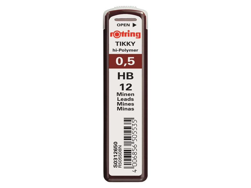 Rotring Tikky Mechanical Pencil Set | 0.5 mm | Lead Refills | Black Barrel