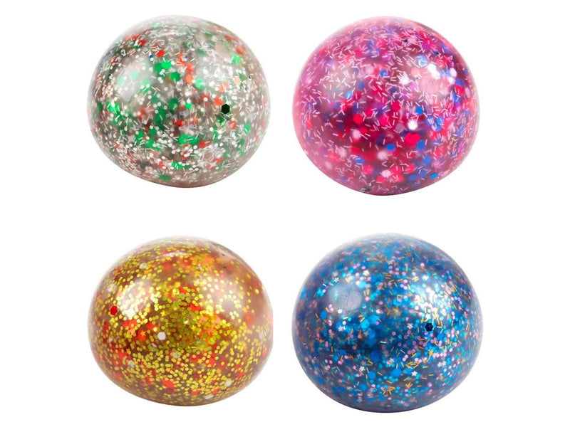 Toi-Toys Fun Squeeze Ball Night Filled with Glitter Gel 6cm