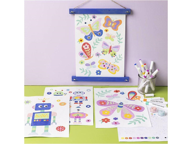 Creativ Company Craft Kit Colouring Butterfly and Robot
