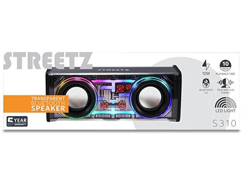 STREETZ S310 Transparent Bluetooth Speaker