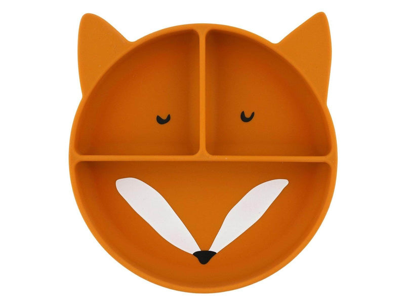 Trixie Baby Silicone Plate with Compartments and Suction Cup - Mr. Fox