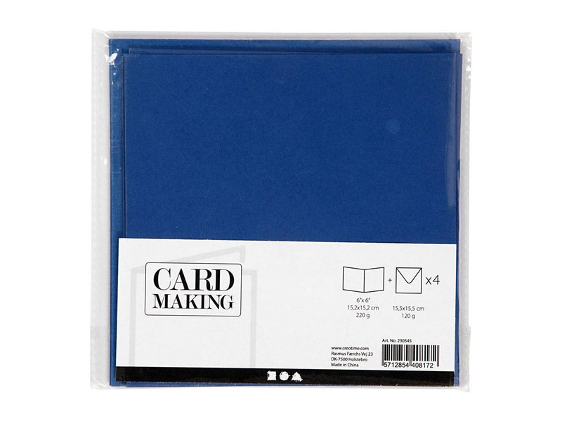 Creativ Company - Cards and Envelopes Blue 4 pcs.