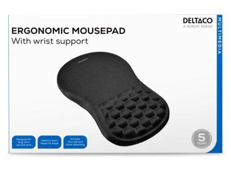 Deltaco Ergonomic Mousepad with Wrist Support