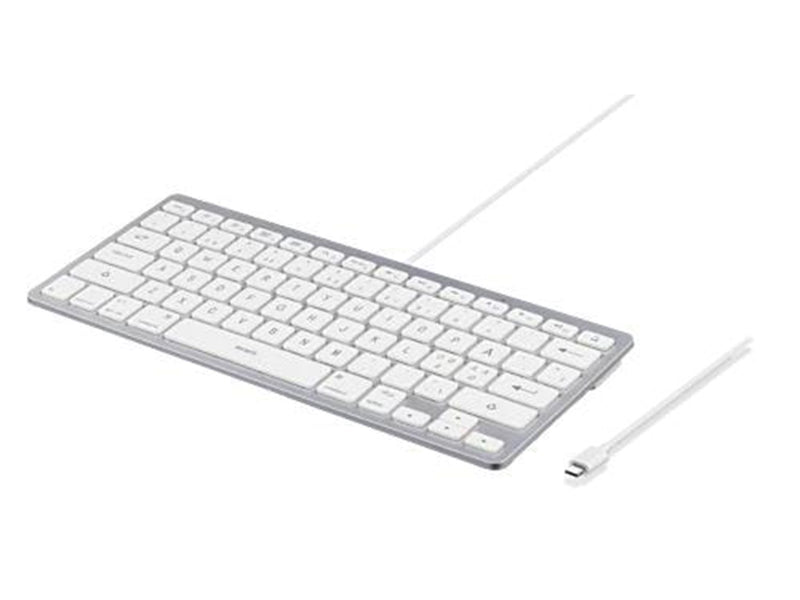 Deltaco USB-C Keyboard for iOS/MacOS - Tastatur - Ohne Ziffernblock - Nordisch - Silber