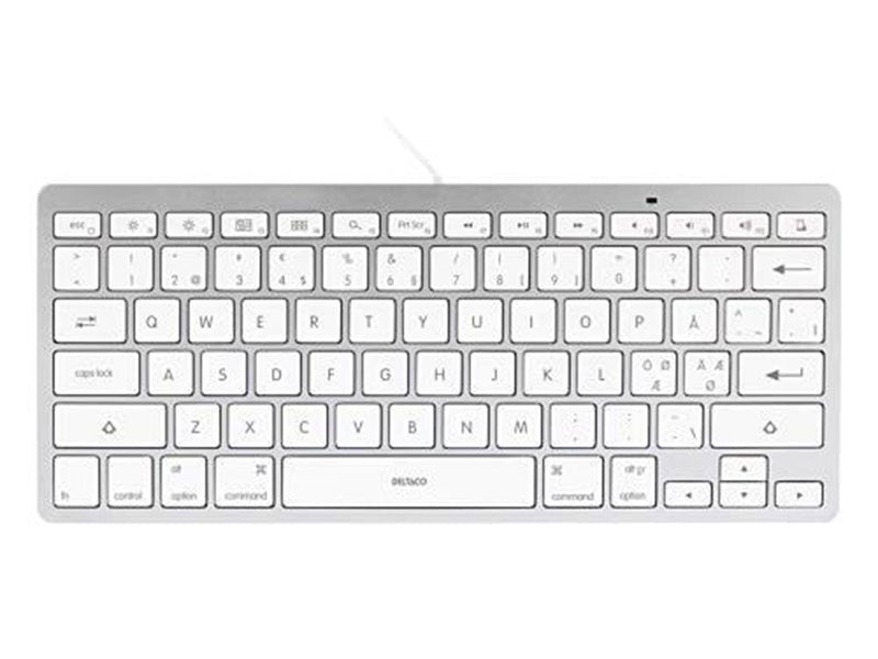 Deltaco USB-C Keyboard for iOS/MacOS - Tastatur - Ohne Ziffernblock - Nordisch - Silber