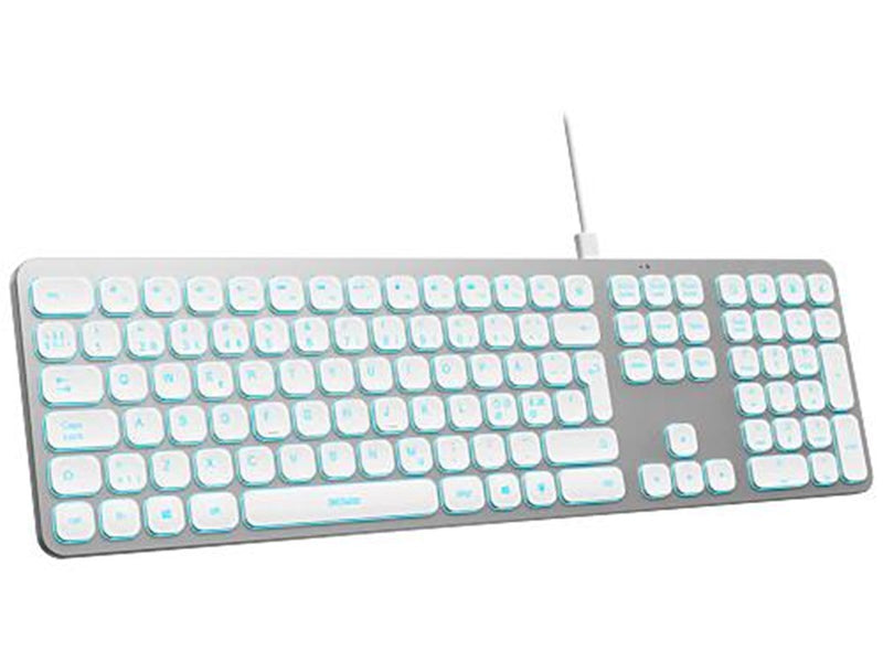 Deltaco Aluminium Keyboard - Tastaturen - Nordisch - Silber