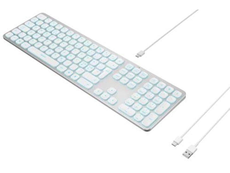 Deltaco Aluminium Keyboard - Tastaturen - Nordisch - Silber