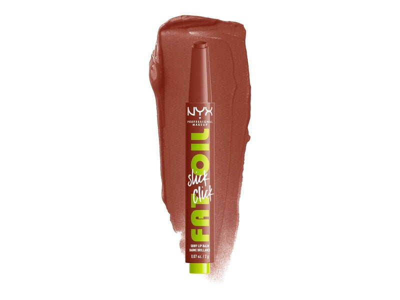 NYX Professional Makeup Fat Oil Slick Click - shiny lip balm - link in my bio (warm nude) (05) - high shine