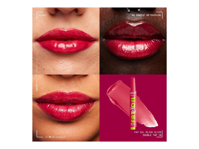 NYX Professional Makeup Fat Oil Slick Click - shiny lip balm - double tap (raspberry) (10) - high shine