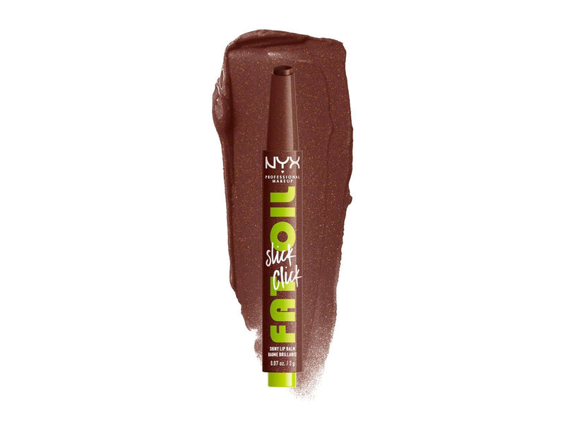 NYX Professional Makeup Fat Oil Slick Click - shiny lip balm - trending topic (cosmic charcoal) (12) - high shine