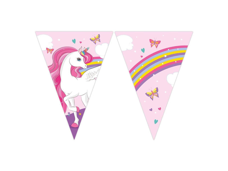 Globos - Paper Bunting Unicorn Rainbow Colors 3mtr.