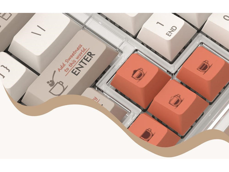 MIIIW Z980 ProMax Wireless Keyboard 2.4G - (Coffee Theme) - Tastaturen - Englisch - Sahne