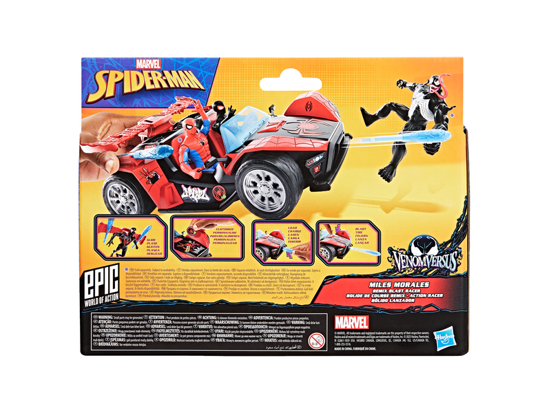 Marvel Spider-Man VenomVersus Epic World of Action Miles Morales Remix Blast Racer 10 cm