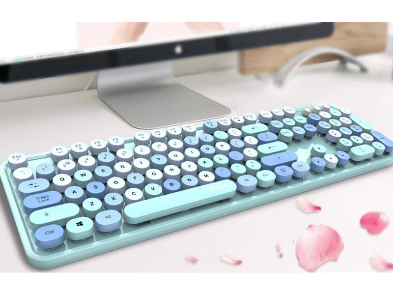 Mofii Wireless Keyboard + Mouse Set - Tastatur & Maus Set - Englisch - Blau