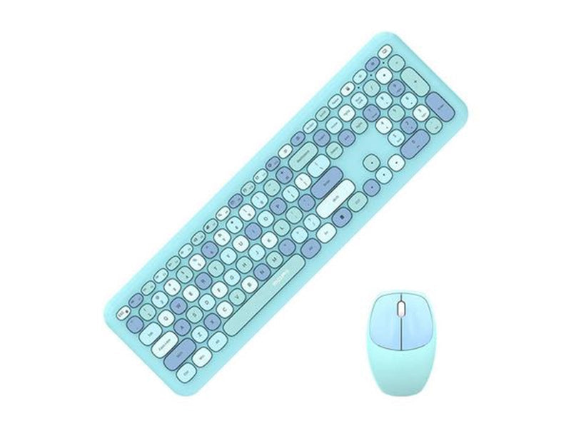 Mofii Wireless Keyboard + Mouse Set - 2.4G - Blue - Tastatur & Maus Set - Englisch - Blau