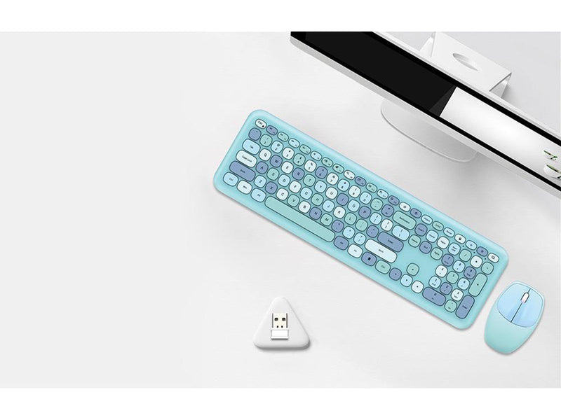 Mofii Wireless Keyboard + Mouse Set - 2.4G - Blue - Tastatur & Maus Set - Englisch - Blau