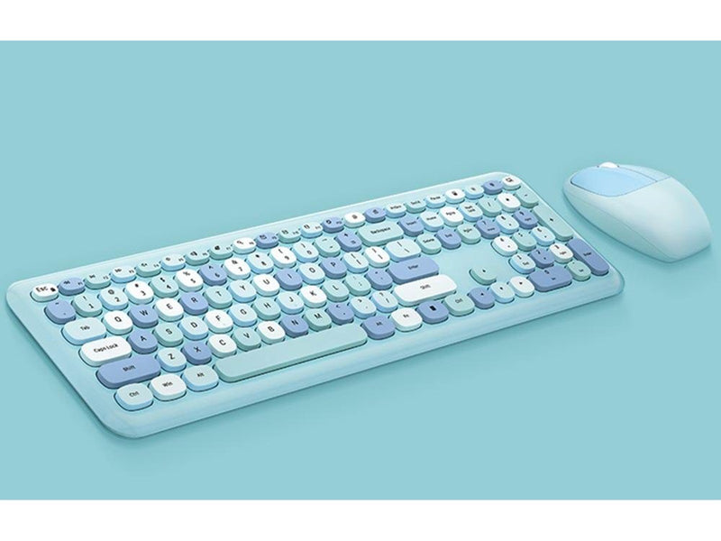 Mofii Wireless Keyboard + Mouse Set - 2.4G - Blue - Tastatur & Maus Set - Englisch - Blau