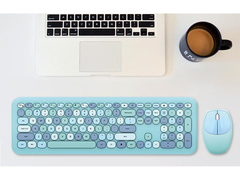 Mofii Wireless Keyboard + Mouse Set - 2.4G - Blue - Tastatur & Maus Set - Englisch - Blau