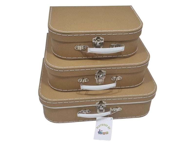 Playwood - Cardboard Suitcase Set Brown 3 pcs.