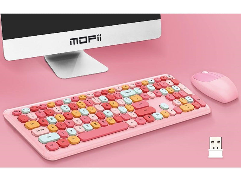 Mofii Wireless - Tastatur & Maus Set - Englisch - Pink