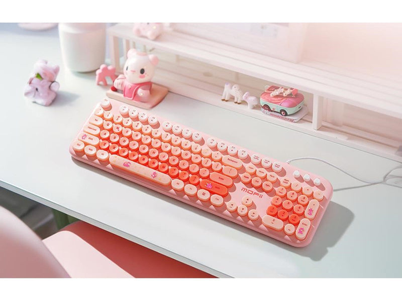 Mofii Wired - Tastatur & Maus Set - Pink
