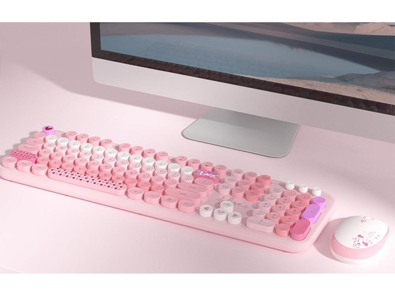 Mofii Wireless Lovely - Tastatur & Maus Set - Pink