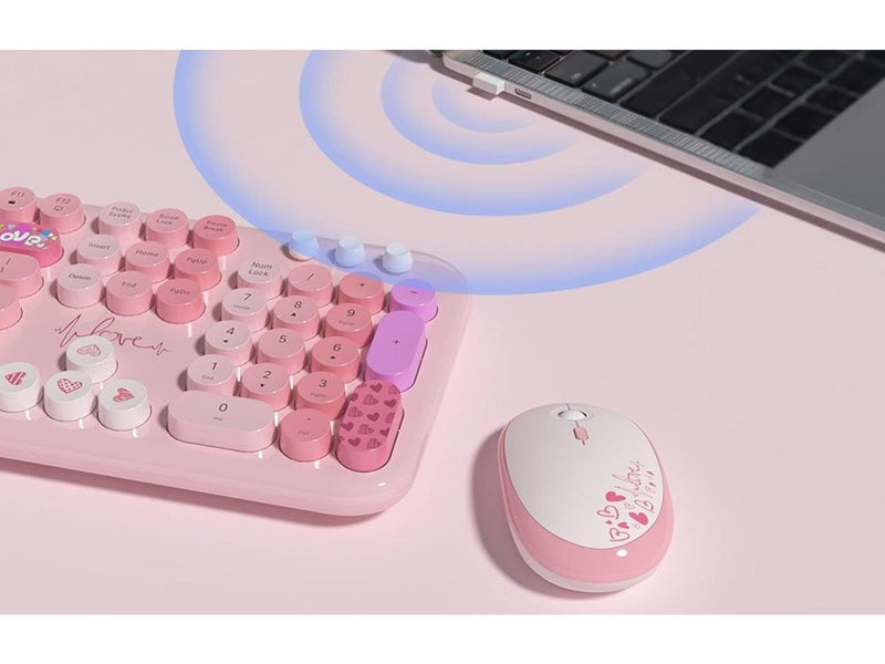 Mofii Wireless Lovely - Tastatur & Maus Set - Pink