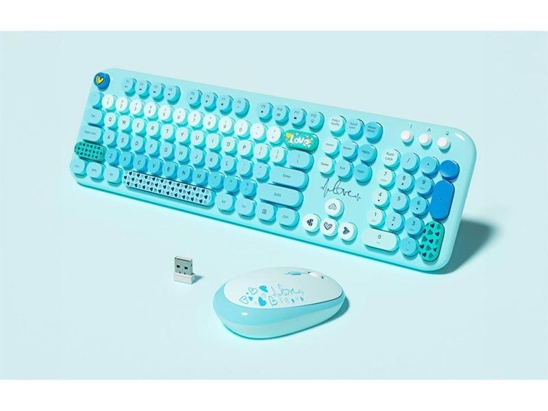 Mofii Lovely Wireless - Tastatur & Maus Set - Blau
