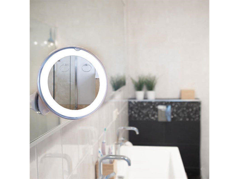 UNIQ Round Mirror with LED Light and suction cup x10 magnification