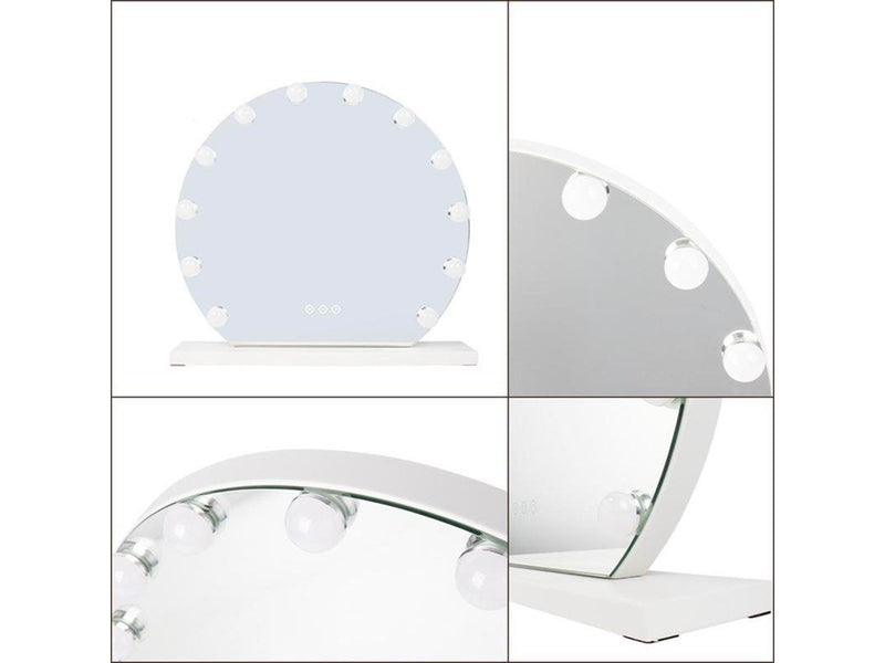 UNIQ London Round Makeup Mirror with 12 LED lights
