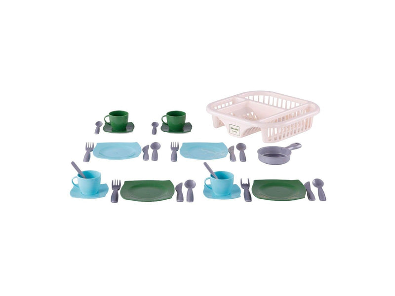 Cavallino Toys - Crockery with Dish Rack Blue 30pcs.