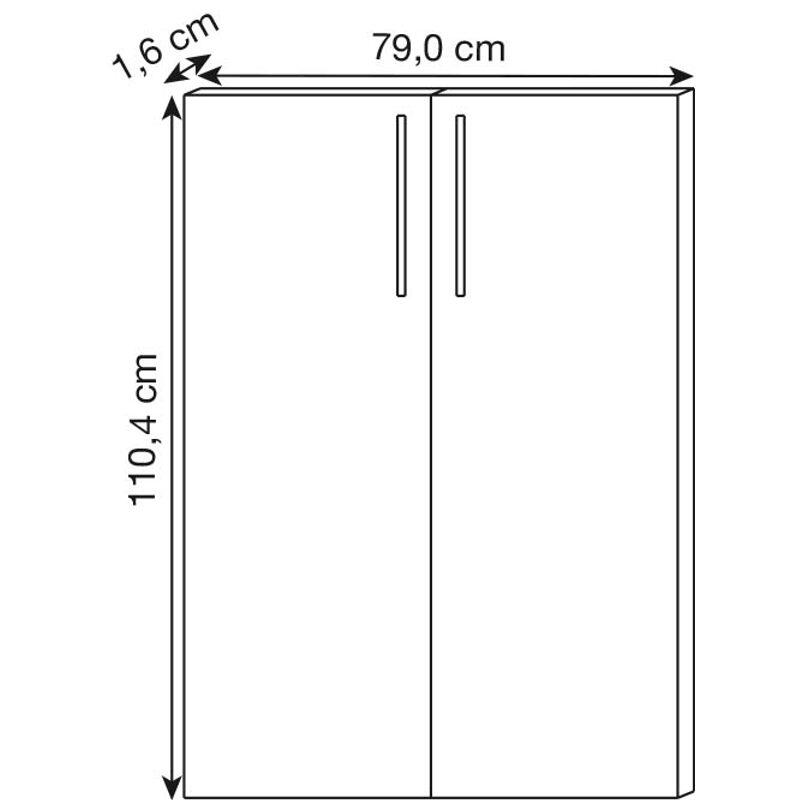 HAMMERBACHER Basic Türen lichtgrau 110,4 cm