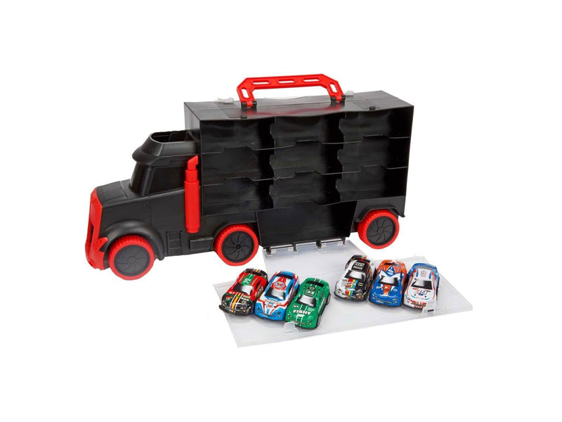Toi-Toys Turbo Racers Truck with 6 Pull-back Race Cars