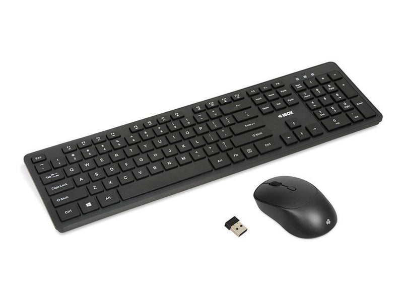 iBOX Workstation Pro Kit - keyboard and mouse set - QWERTY - black Input Device - Tastatur & Maus Set - Schwarz