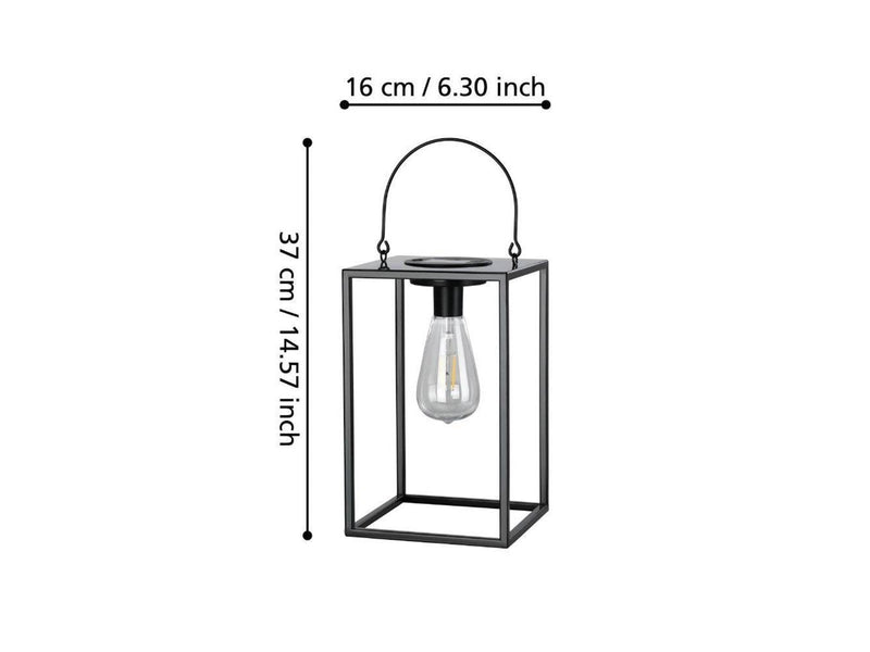 EGLO Solar Table Lamp H260 600MA 8LM Black