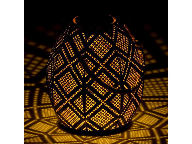 EGLO Solar Table Lamp H200 600MA 5LM Black/Gold/Walnut
