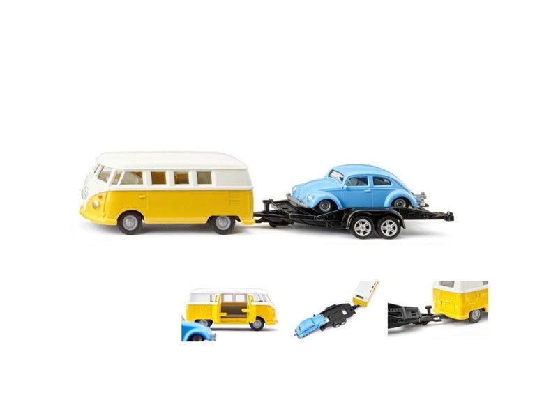 SIKU VW T1 with Trailer and VW Beetle