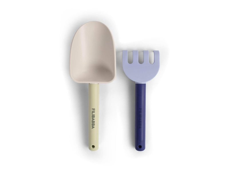 Filibabba Beach shovel and rake set - Blue Mix