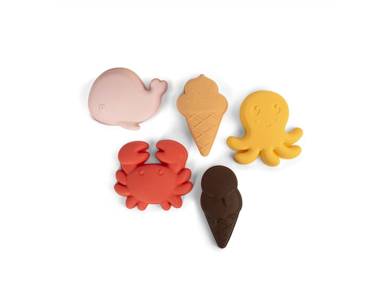 Filibabba Silicone sand toys 5 pieces - Peach Mix