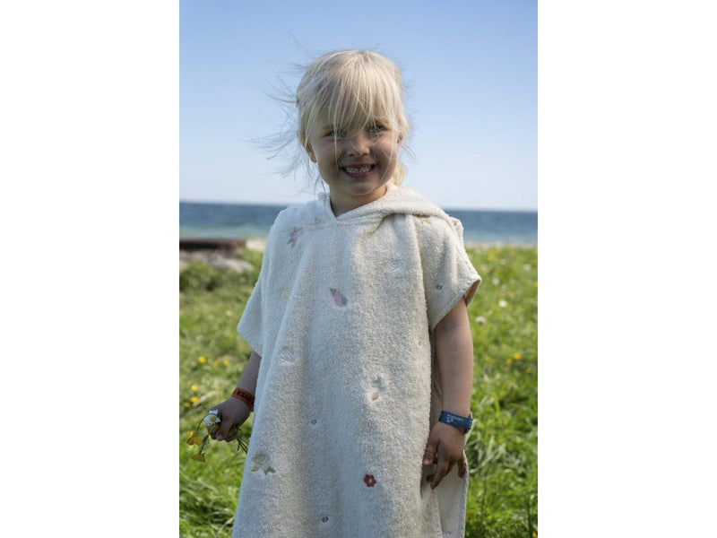 Filibabba Embroidered beach poncho GOTS - Ocean Blossom