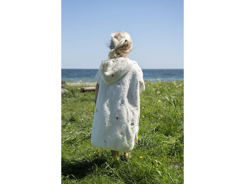 Filibabba Embroidered beach poncho GOTS - Ocean Blossom