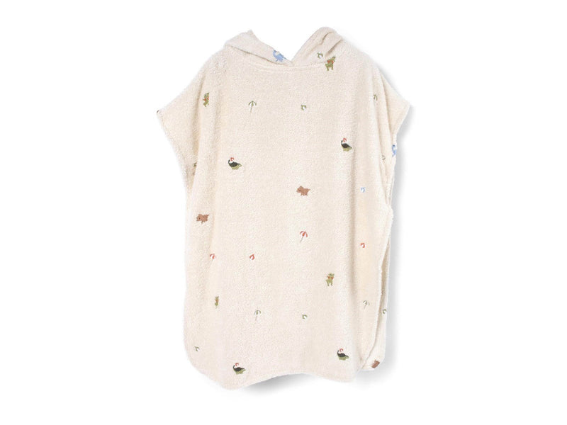 Filibabba Embroidered beach poncho GOTS - Dino Beach