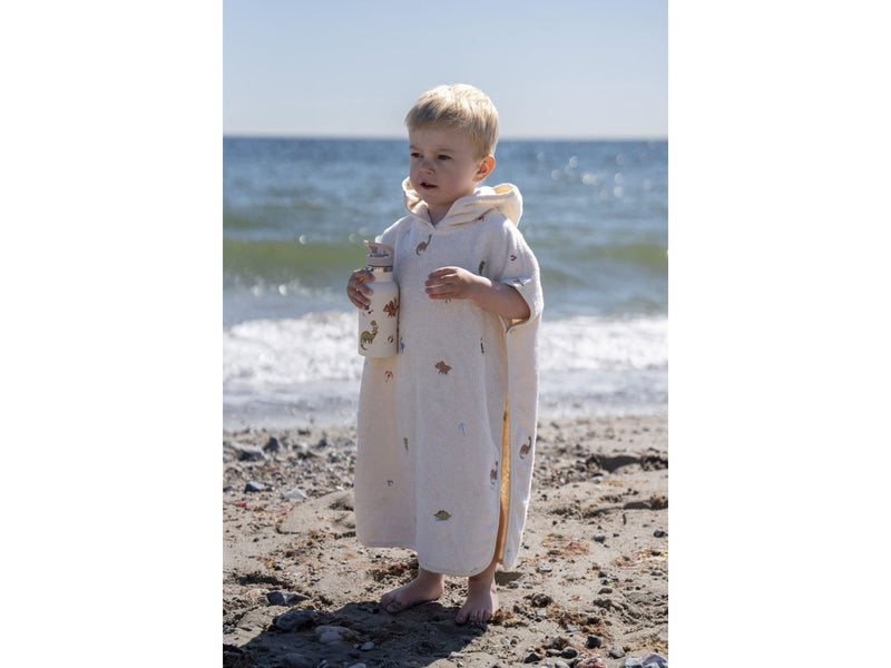 Filibabba Embroidered beach poncho GOTS - Dino Beach