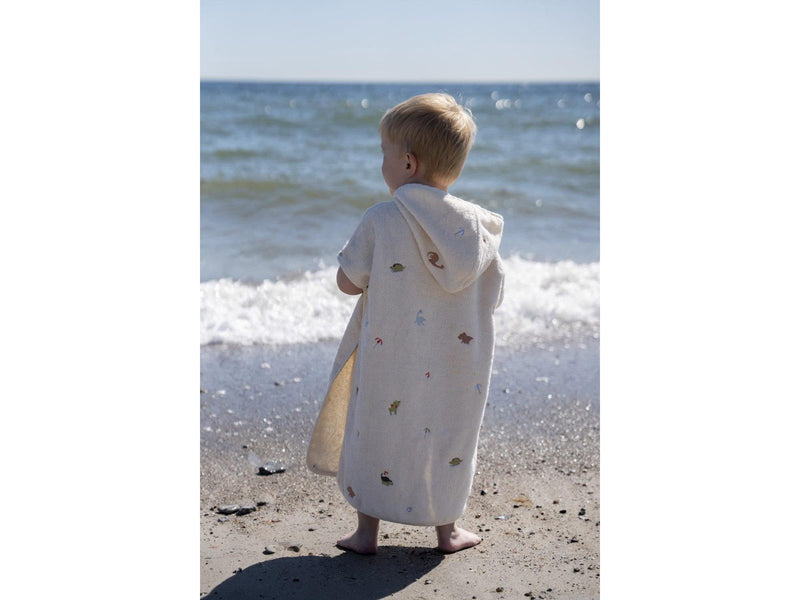 Filibabba Embroidered beach poncho GOTS - Dino Beach